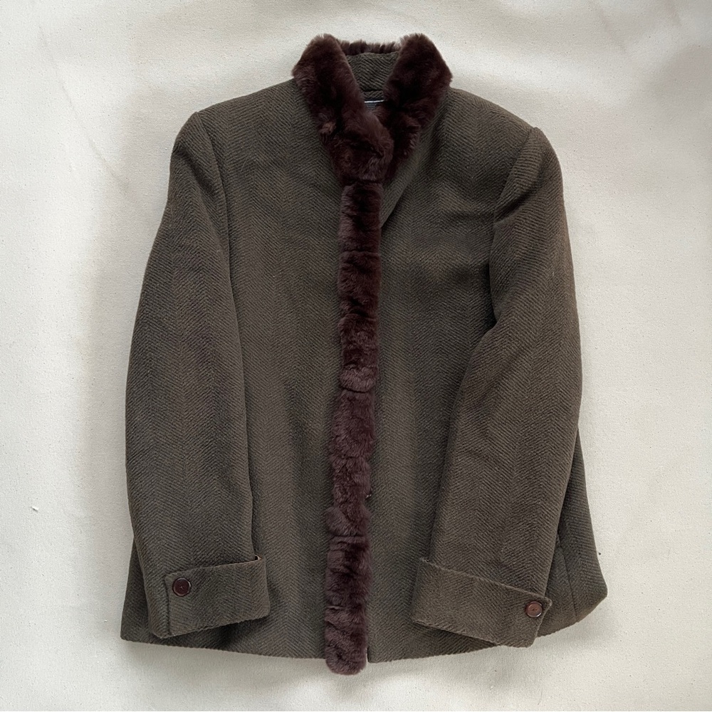 Vintage Rabbit Fur-Trimmed Jacket